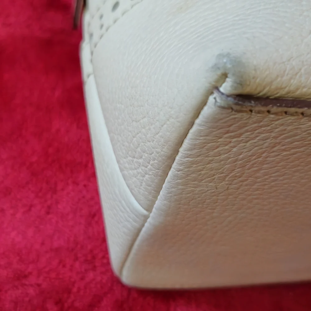 Dooney & Bourke Cream Leather Satchel - Picture 7 of 16
